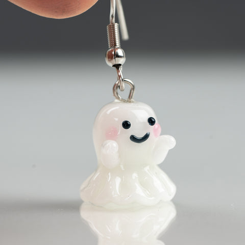 Cute handmade ghost earrings perfect for Halloween