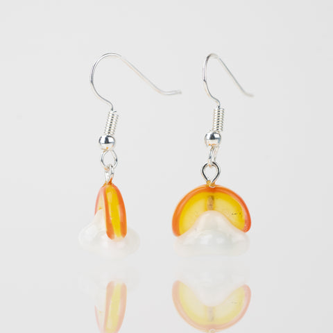 Bright handmade earrings inspired by sunrise colors