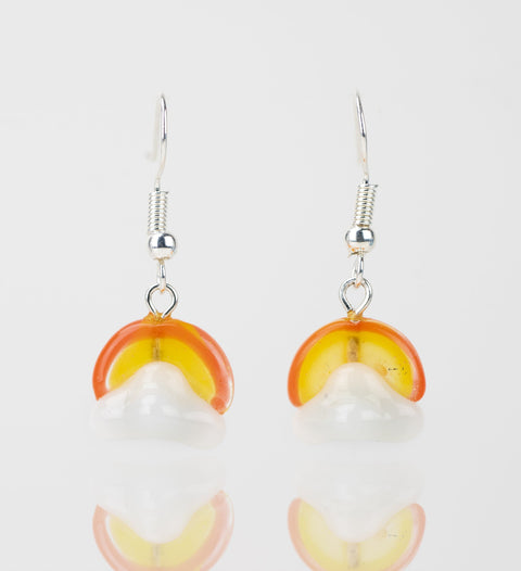 Handmade sunrise glass earrings by mmmelty