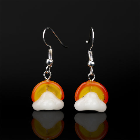 Fun colorful handmade glass earrings for girls