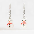 Handmade snowman glass earrings by mmmelty