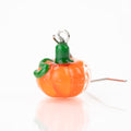 Cute handmade fall pumpkin earrings on white background