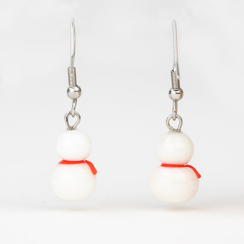 Christmas-themed handmade glass earrings for girls