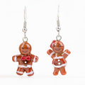 Handmade gingerbread couple glass earrings by mmmelty