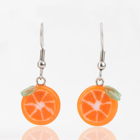 Handmade orange slice glass earrings by mmmelty