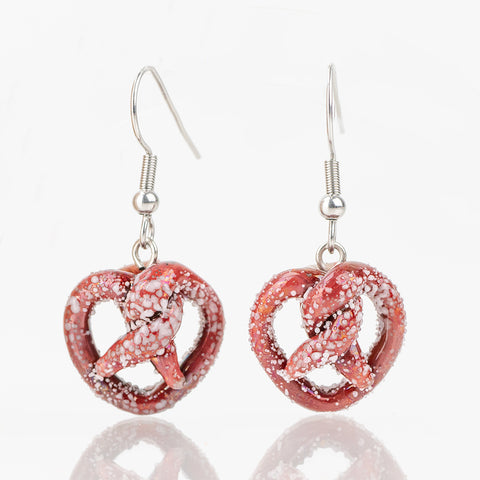 Handmade pretzel glass earrings by mmmelty