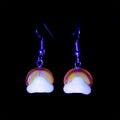 Borosilicate glass earrings with orange and yellow tones